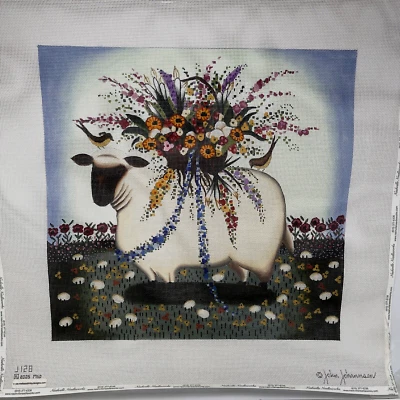 Johanssen Hand Painted Needlepoint Canvas Lamb and Eggs Melissa Shirley Designs - Image 1 of 4