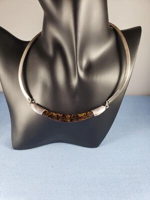 "Collar de plata de ley ámbar mexicano collar palanca México 15""" Foto 1 de 4