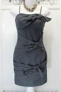 Ruby Rox Womens Dress Bodycon Bow Sleeveless Spaghetti Straps Gray Size 1 - Picture 1 of 9