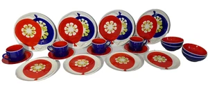 Palloncino Mancioli RARO dipinto a mano Cina set 4 posti 20 pz piatto tazza - Foto 1 di 11