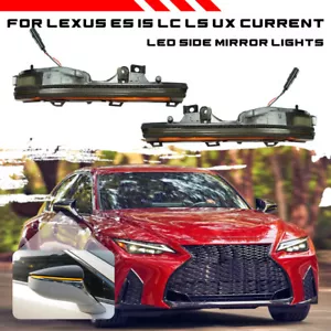 2x Smoked Sequential Side Mirror Lamp Turn Signal Light For Lexus IS 2021-2025 - Picture 1 of 9