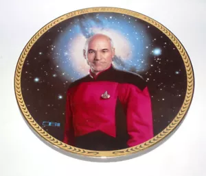 The Hamilton Collection Star Trek Captain Jean-Luc Picard Plate Collectable - Foto 1 di 5