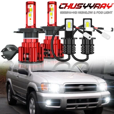 适用于日产 Pathfinder 2001 2002 2003 2004 LED 车头灯高/低 + 雾灯灯泡 — 第 1/4 张图片