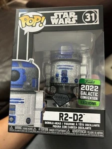 FUNKO POP! STAR WARS #31 R2-D2 DIAMOND *LE 3000* 2022 GALACTIC CON EXCLUSIVE NEU - Bild 1 von 5