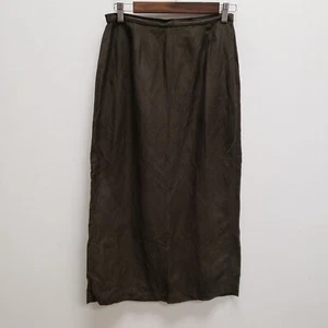 Eileen Fisher Womens Silk Linen Maxi Pencil Skirt Size S Petite Green Career - Picture 1 of 11