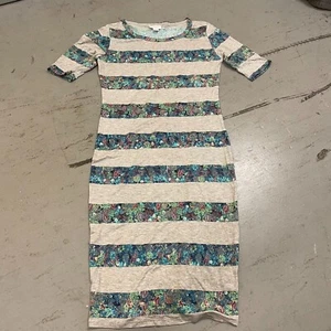 LuLa Roe Julia Dress Blue Paisley Dress Long Maxi Summer XXS - Picture 1 of 7
