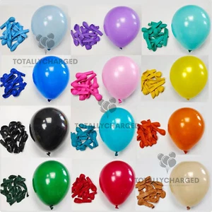 100 x Pearl Metallic Latex Balloons 10" Helium Wedding Party Baloons UK Ballons  - Picture 1 of 17