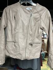 Charlotte Russe Tan Faux Leather Jacket Size XS 