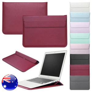 For MacBook Air 15" Pro 14" 16" 2025 Laptop PU Leather Envelope Case Bag Cover - Picture 1 of 58