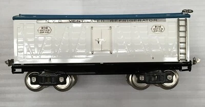 MTH Std Gauge Tinplate Traditions No 214R-2 Reefer White &Blue 10-206 - Image 1 of 4