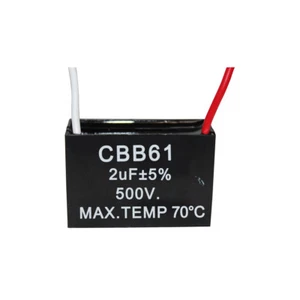 500V 2UF CBB61 Ceiling Fan Motor Running Capacitor 2 Wire 50/60 Hz - Picture 1 of 3