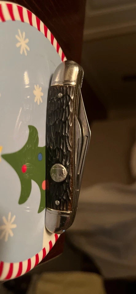 Cuchillo Jack Imperial Prov RI EE. UU. Vintage 2 Hojas Mangos Negros Plantilla Foto 1 de 4