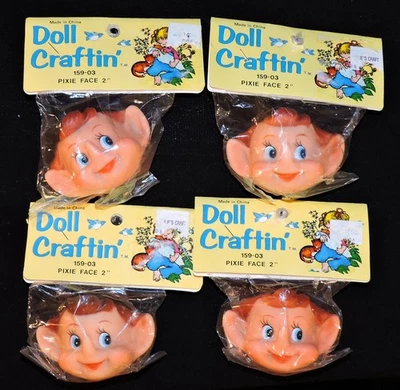 4 cabezas de muñeca Elfos Pixie vintage caras para manualidades costura Navidad ¡NUEVO WOW! Foto 1 de 3