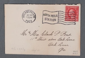 MayfairStamps US 1923 Pennsylvania North Philadelphia Staton to Oak Lane Cover a - Picture 1 of 2