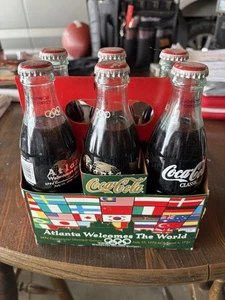 1996 Atlanta Welcomes the World Centennial Olympic Games 8 oz Coca Cola Bottle - Picture 1 of 5