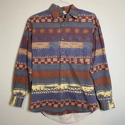 The Territory Ahead Mens Aztec Shirt Southwest Country L/S Cotton Red Blue Sz S - Image 1 of 4