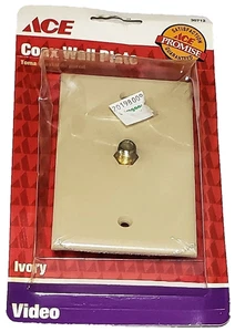 Ace Video Cable Wall Plate Ivory - New - Picture 1 of 1
