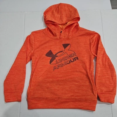 Under Armour Boys Orange Hoodie Pullover With Long Sleeves Size 6 - Image 1 of 4