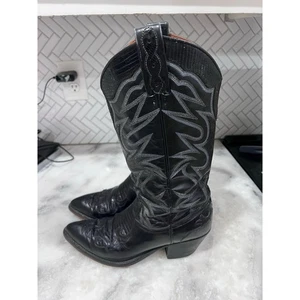 Dan Post 8675 Herren Schwarz Eidechse Western Cowboystiefel Größe 7D Spanien Leder - Bild 1 von 11