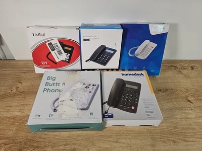 Bundle Of 5 Corded Landline Phones Uvital VTC500 TCF2000 Job Lot Untested - Image 1 of 4