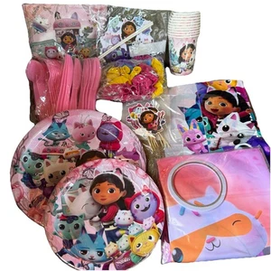 Gabby’s Dollhouse Birthday Party Decorations Plates Napkins Cups Table Cover - Picture 1 of 12