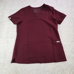 Figs Women's Casma Three Pocket Scrub Top Size Small Burgundy Medical - Picture 1 of 8