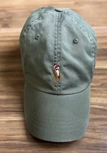 Ralph Lauren Pony Logo Hat Olive Green Adjustable - Picture 1 of 8
