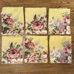 RALPH LAUREN Sophie Brooke Pillowcases 3 Pairs Yellow Floral VTG 6 Cases Gorg - Picture 1 of 11