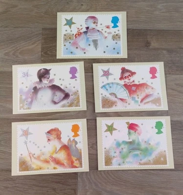 5 FIRST DAY COVER CARDS 1985 PHQ88 CHRISTMAS PANTOMIME;CAT;GOOD FAIRY;DAME;GENIE - Image 1 of 4