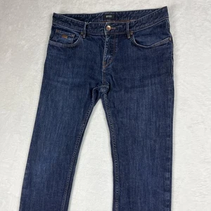 Hugo Boss Jeans Charleston3 Slim Straight Mens Fit 32x29 Stretch Dark Blue Wash - Picture 1 of 17