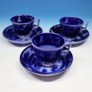Piedra de hierro azul flujo raro - Wedgwood Chapoo - 3 tazas y platillos con mango - Imagen 1 de 10