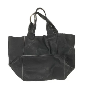 Gap Black Faux Leather Tote Bag Vintage Womens - Picture 1 of 9