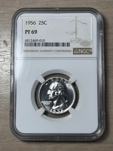 1956 Washington Silver Quarter 25C Proof NGC PF69 - Picture 1 of 4