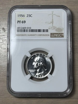 1956 Washington Silver Quarter 25C Proof NGC PF69 - Image 1 of 4