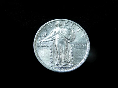 1925 25c Standing Liberty Silver Quarter - UNC Details Cleaned - Image 1 of 4