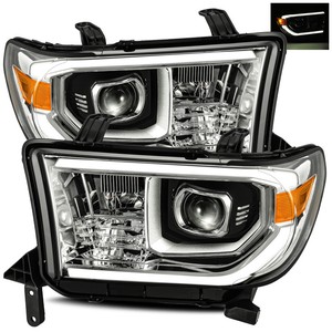 For 07-13 Tundra/08-17 Sequoia Chrome Projector Headlights LH/RH Replacement Set