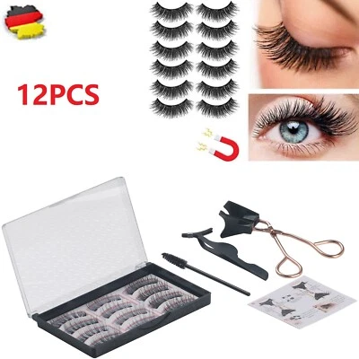 MARKENLOS 12x Magnetische Wimpern 3D-Falsche Wimpern Ohne Eyeliner, Künstliche Wimpern Set