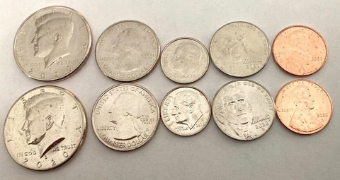 2020 P & D 10 C0IN USA UNCIRCULATED COIN SET 1C,5C,10C, 25C,50C Cover
