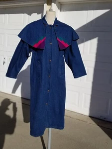 De Colección NUEVO Pioneer Wear Snap Botones Denim Duster Vestido Talla 5 Extraíble Azteca Encogimiento de hombros - Imagen 1 de 9