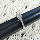 Clear Sterling Silver Engagement Ring Clear Square Stone Sz 7 7.5 Womens Jewelry