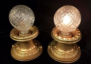 2 Antique Vtg Victorian Single Bulb Semi Flush Mount Ceiling Light Fixtures - Picture 1 of 14