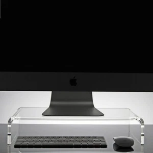 Supporto Rialzo Monitor Lcd Plexiglass Trasparente Tavolino Alzata 35x20x10H - Imagen 1 de 2