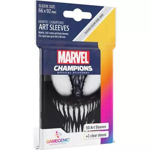 Gamegenic Premium Quality Marvel Champions Venom Sleeves 66x92mm 50 Art Sleeves - Foto 1 di 1