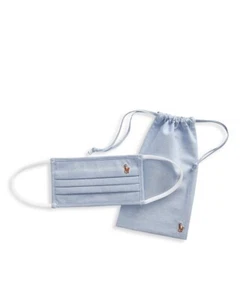 đŸ¥‡Authentic Polo Ralph Lauren Oxford Face Mask & Pouch Size M/L Shipped Same Day - Picture 1 of 5