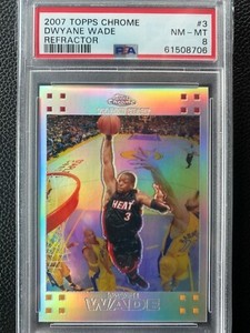 2007 Topps Chrome DWYANE WADE! Refractor! PSA 8! NM-Mint!! #'d/999! Heat!! 🔥 