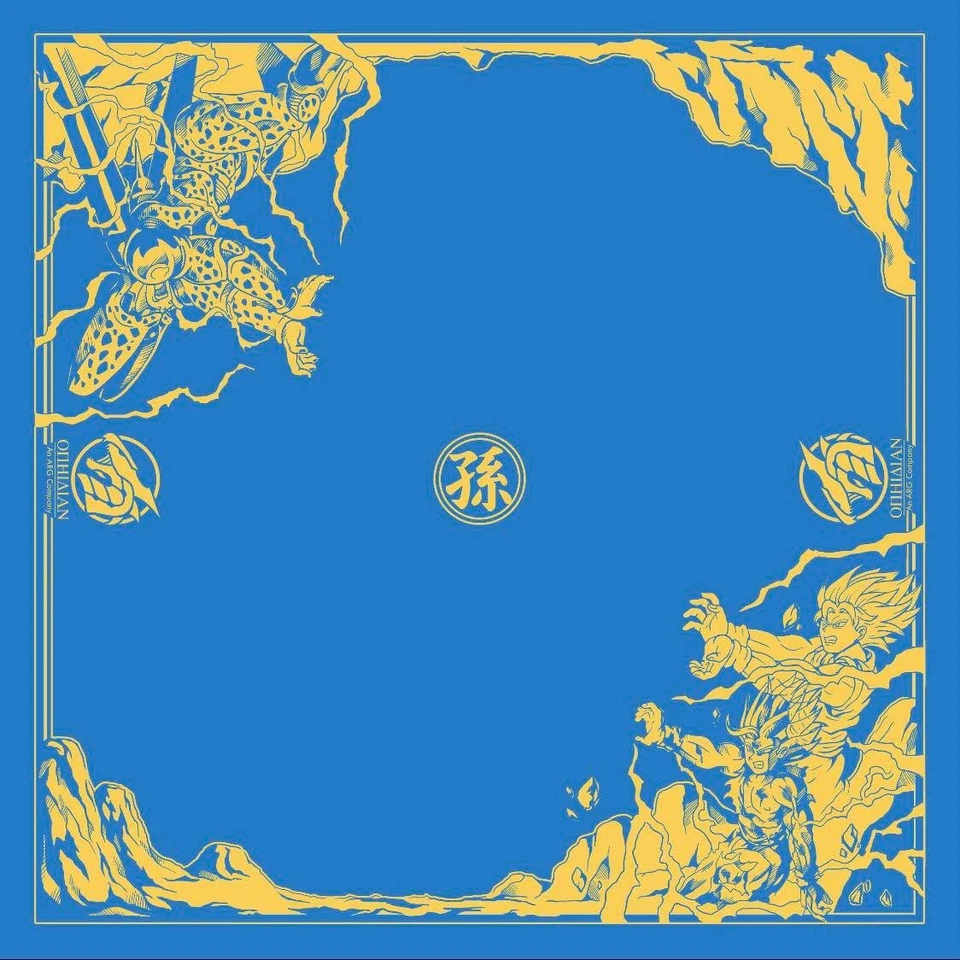 Tapete TCG tecido para 2 jogadores Dragon Ball Gohan Cell borda costurada dourada azul - Imagem 1 de 1