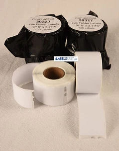 10 Rolls of DYMO Compatible 30327 File Folder Labels, 130 Labels Per Roll - Picture 1 of 4