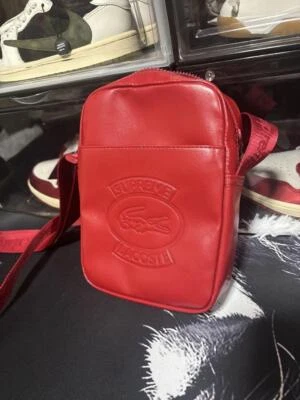 Supreme / Lacoste наплечная сумка красный мужчин плеча верхняя ручка ручная сумка оригинальный лим - Изображение 1 из 4