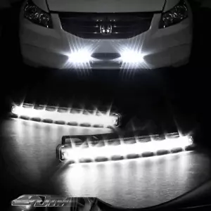 8 luces antiniebla LED transparentes carcasa cromada DRL universales 4 - Imagen 1 de 3