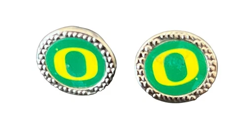 Oregon Ducks NCAA Pin Earrings Green Yellow Gold WinCraft Cover
